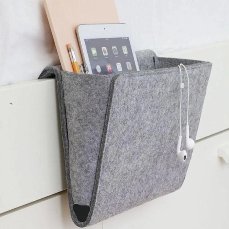 Bedside hanging felt caddy